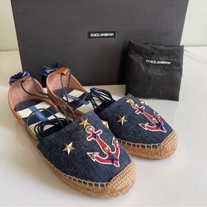 AUTHENTIC DOLCE & GABBANA DENIM ESPADRILLES